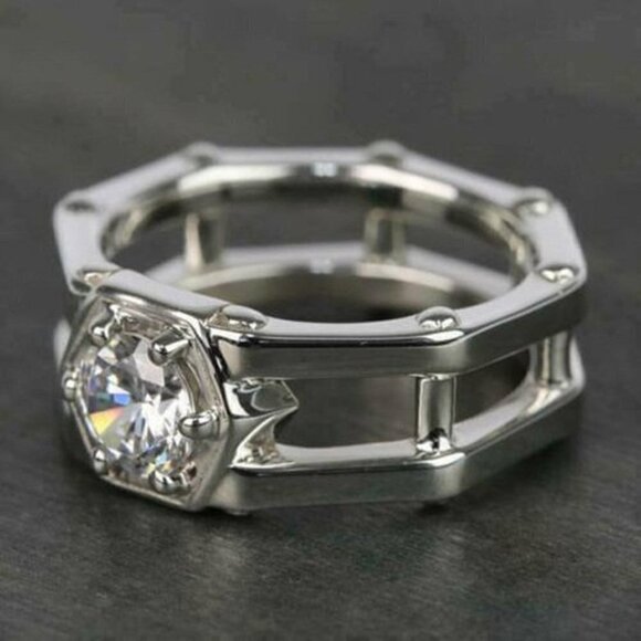 🔥Hollow Band Dainty Round Mujer Refine Fashion Rings for Women/Man,MARR9065 - Picture 7 of 8